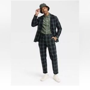 Houston White Set 2 pieces Plaid Blazer And Pant Size S /30x30